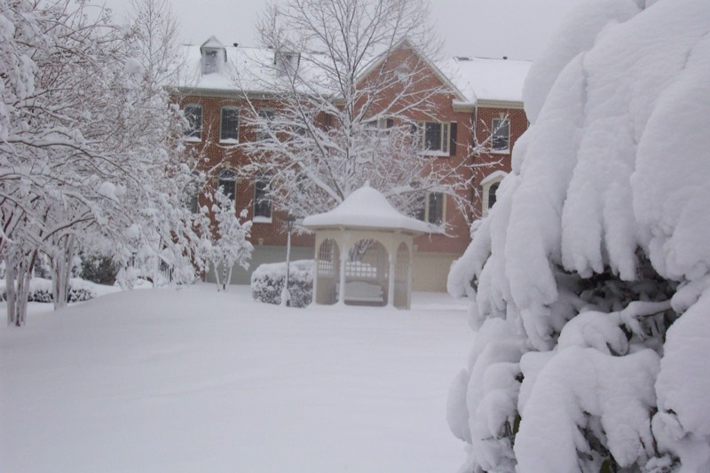 Snowfall over Chancery Square